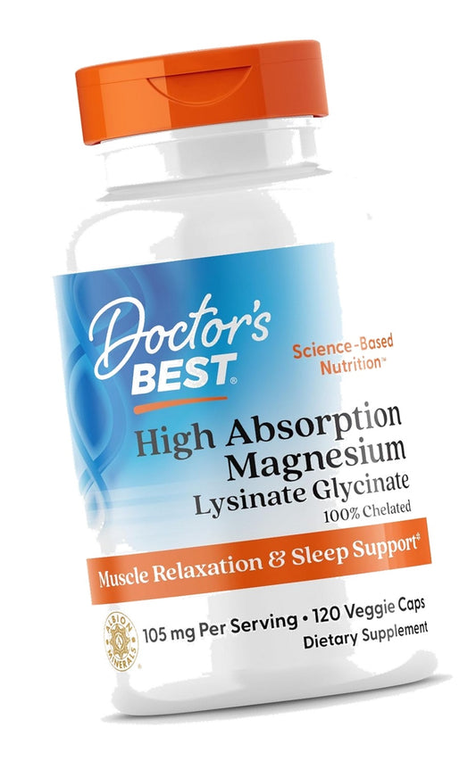 Doctor's Best High Absorption Magnesium Glycinate Lysinate, 120 Veg Caps