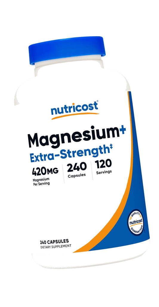 Nutricost Magnesium+ Extra Strength 420mg, 240 Capsules, Gluten Free, Vegan