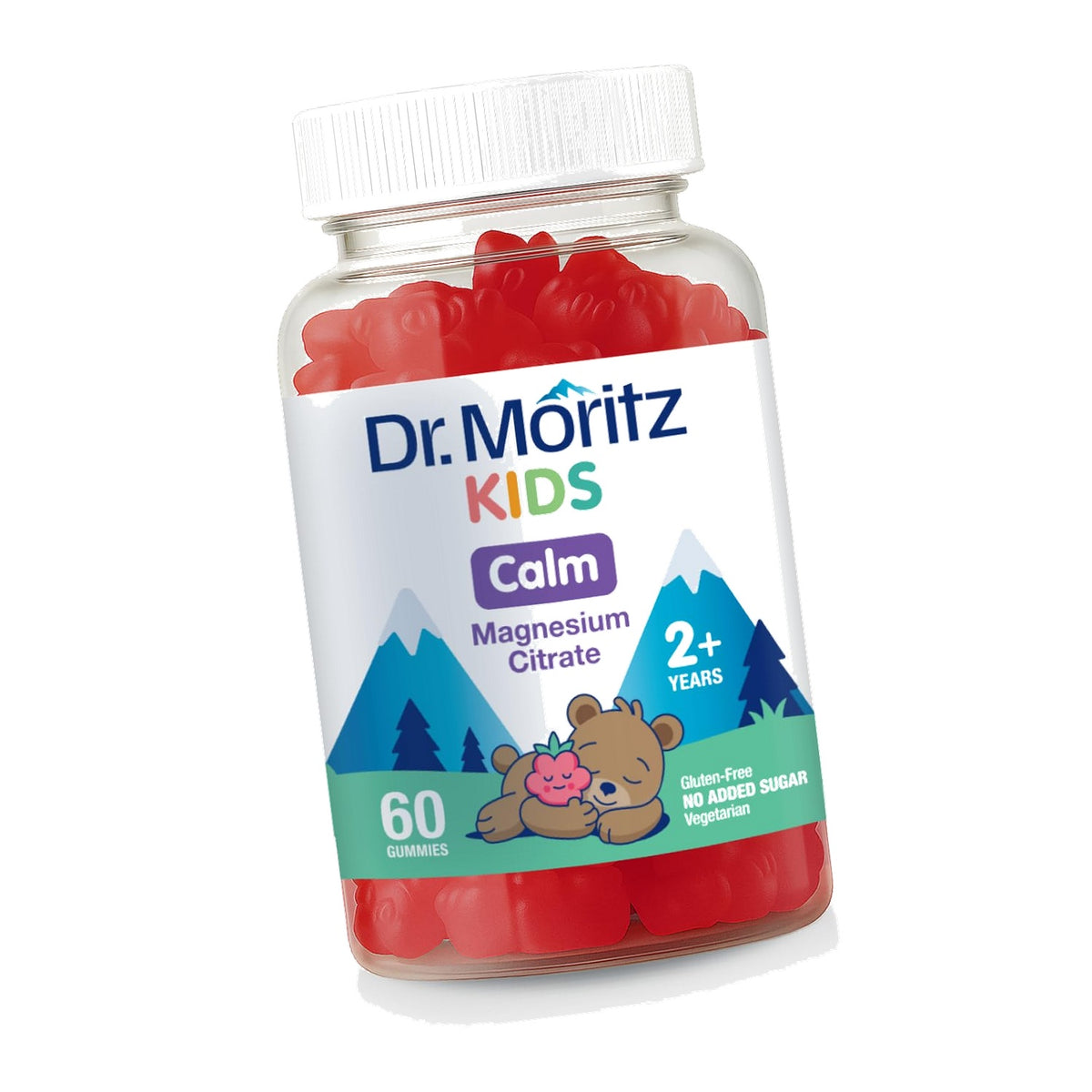 DR. Moritz Sugar-Free Calm Magnesium Gummies for Kids and Adults - Non-GMO Magnesium Citrate Gummies - Raspberry Flavor - 1-Pack (60 Count)