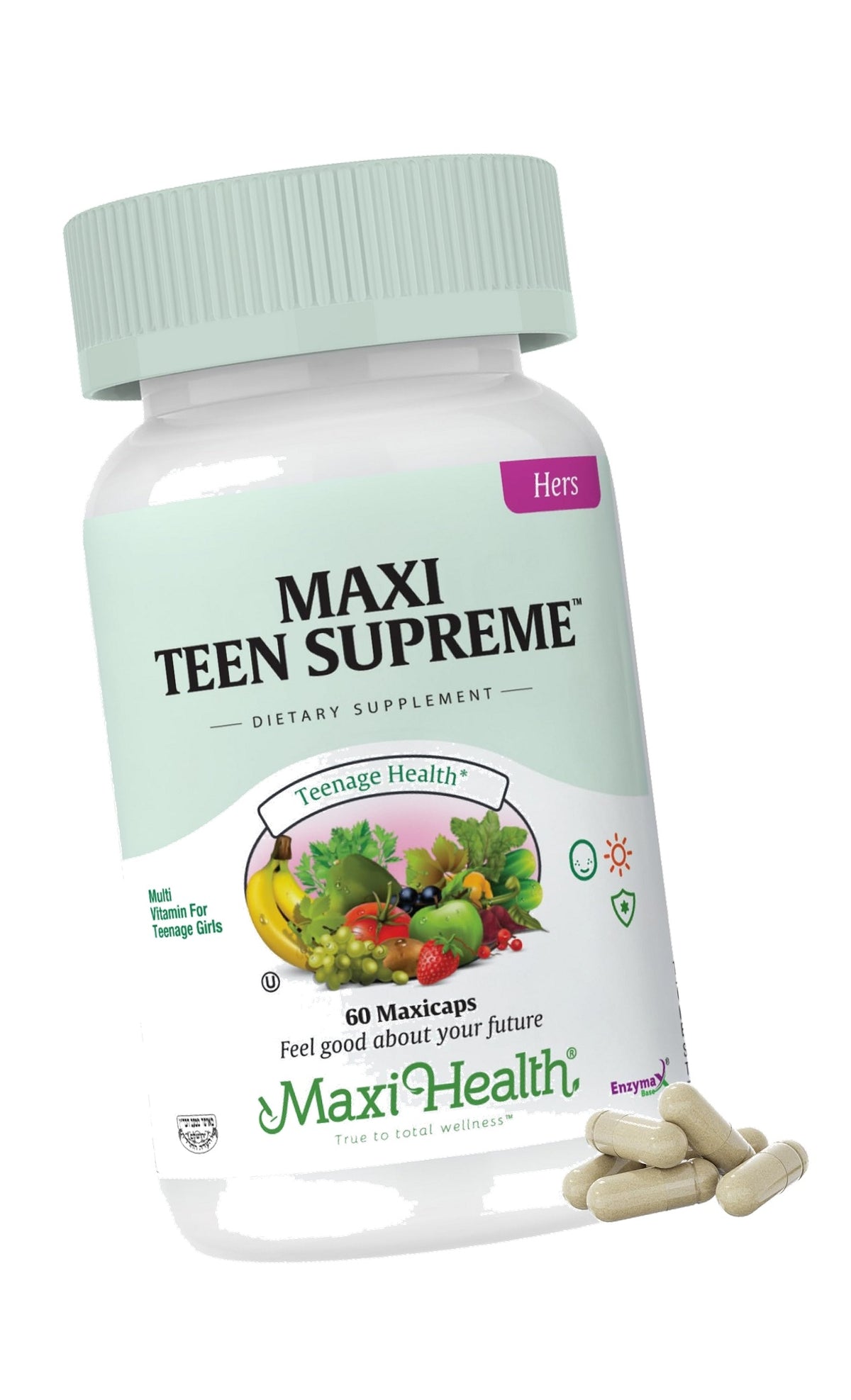 Maxi Health® Teen Vitamins for Girls 12-17, Teen Multivitamin (60 Count)