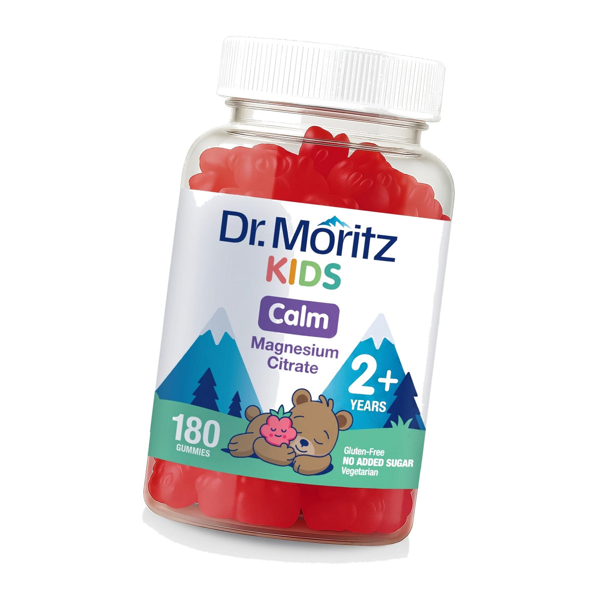 DR. MORITZ Sugar-Free Calm Magnesium Gummies for Kids and Adults - Non-GMO Magnesium Citrate Gummies - Raspberry Flavor - 1-Pack (180 Count)