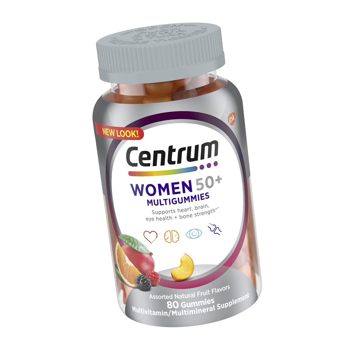 Centrum MultiGummies Gummy for Women 50 Plus, with Vitamin D3, B6 and B12, Multivitamin/Multimineral Supplement - 80 Count