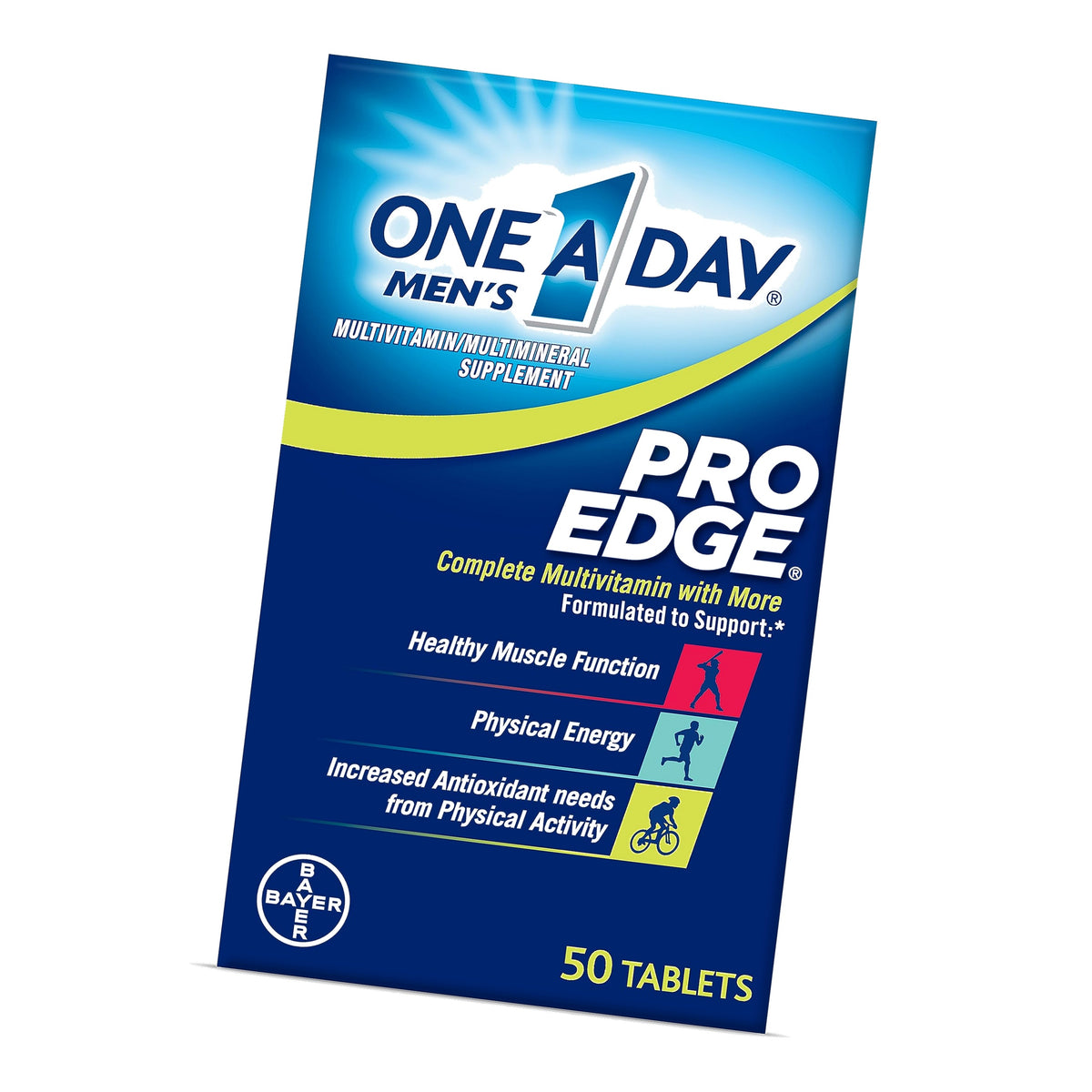 One A Day Men’s Pro Edge Multivitamin, Supplement with Vitamin A,C,D, E and Zinc for Immune Health Support and Magnesium for Healthy Muscle Function, 50 Count