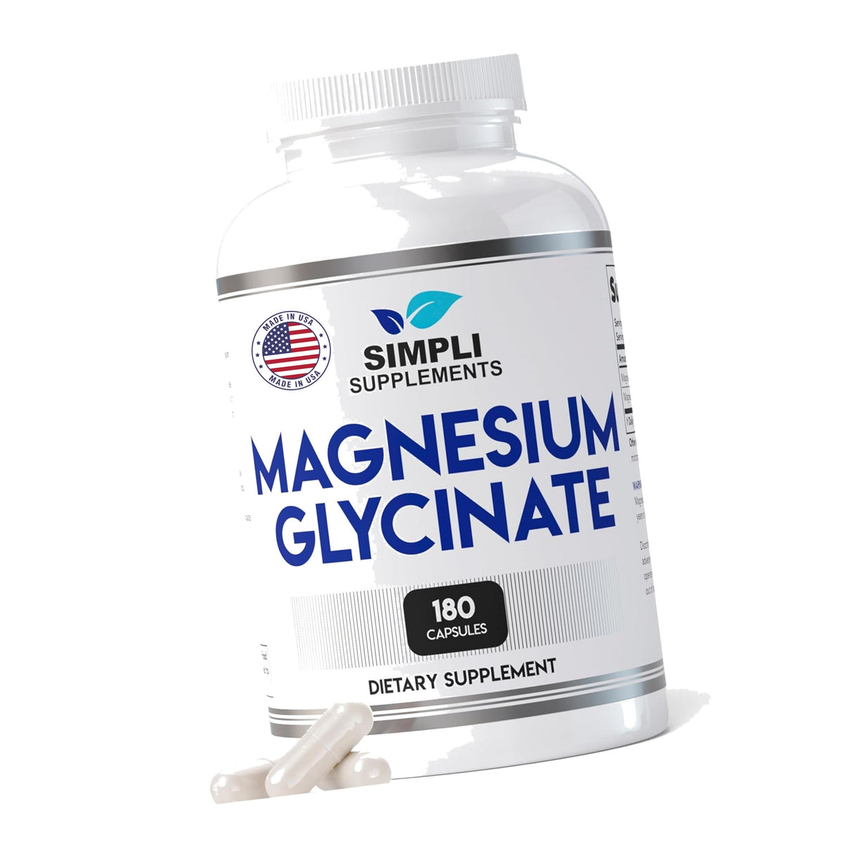 Magnesium Glycinate 400mg per Serving – High Absorption – Gentle on Stomach – Supports Sleep, Relaxation, Muscle, Bone & Immune Health – Non-GMO, Vegan, 180 Capsules