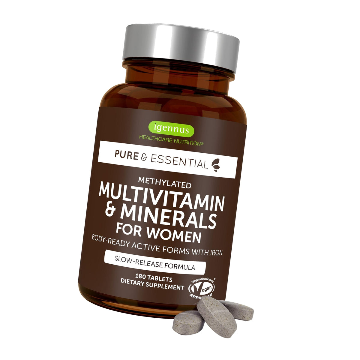 Igennus High Potency Methylated Multivitamin for Women with Gentle Iron