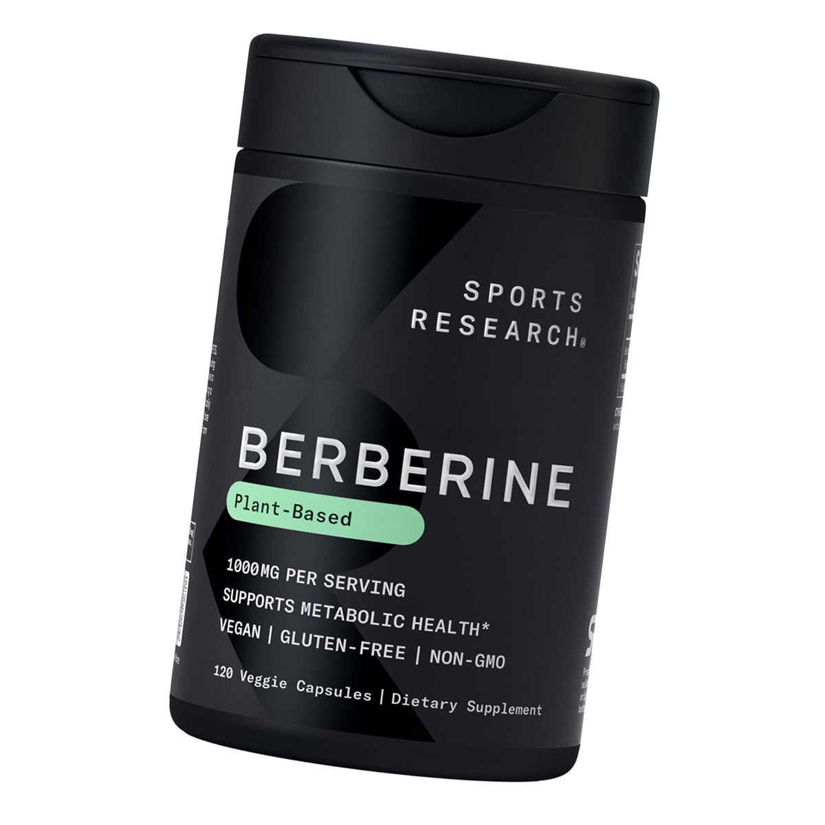 Sports Research® Berberine 1000mg, 120 Veggie Capsules