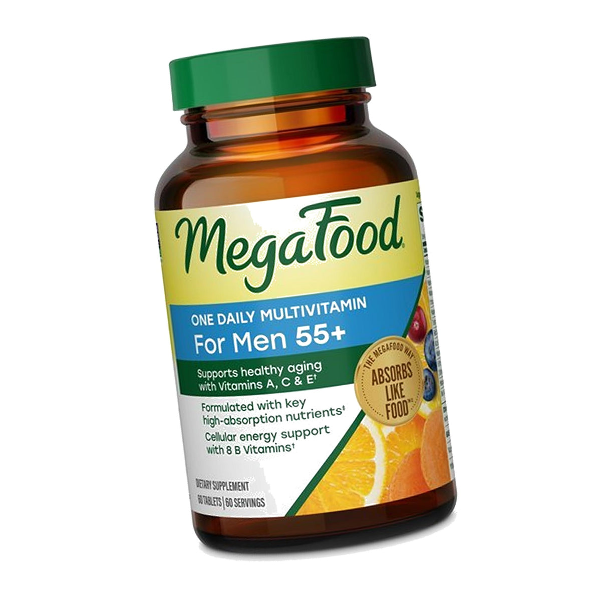 MegaFood One Daily Multivitamin for Men 55+ with 19 Nutrients, 60 Tablets
