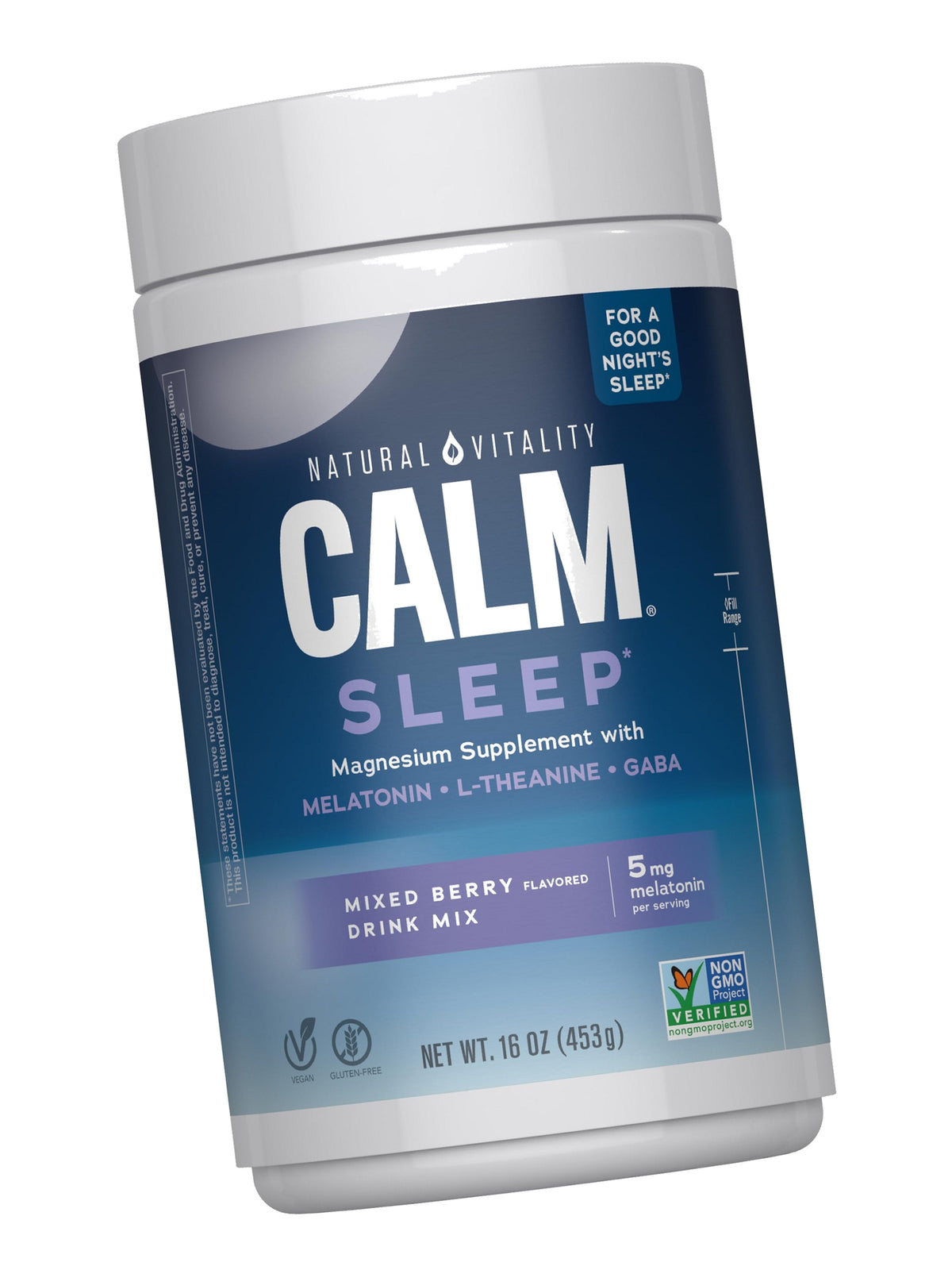 Natural Vitality Calm Sleep Melatonin | with Ashwagandha, L-Theanine & GABA