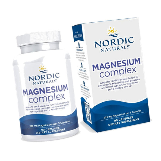 Nordic Naturals Magnesium Complex, 225 mg, Non-GMO, Vegan - 90 Capsules
