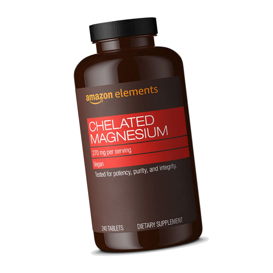 Amazon Basics Chelated Magnesium 270mg 240 Tablets (Previously Amazon Elements)