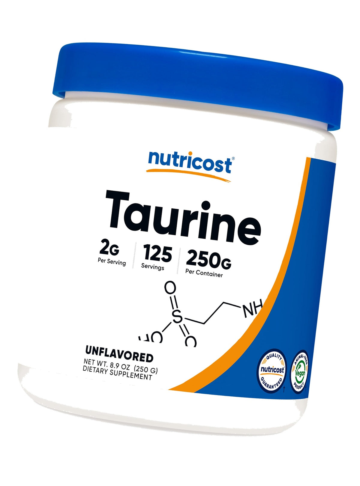 Nutricost Taurine Powder 250 Grams - 125 Servings, 2000mg Per Serving