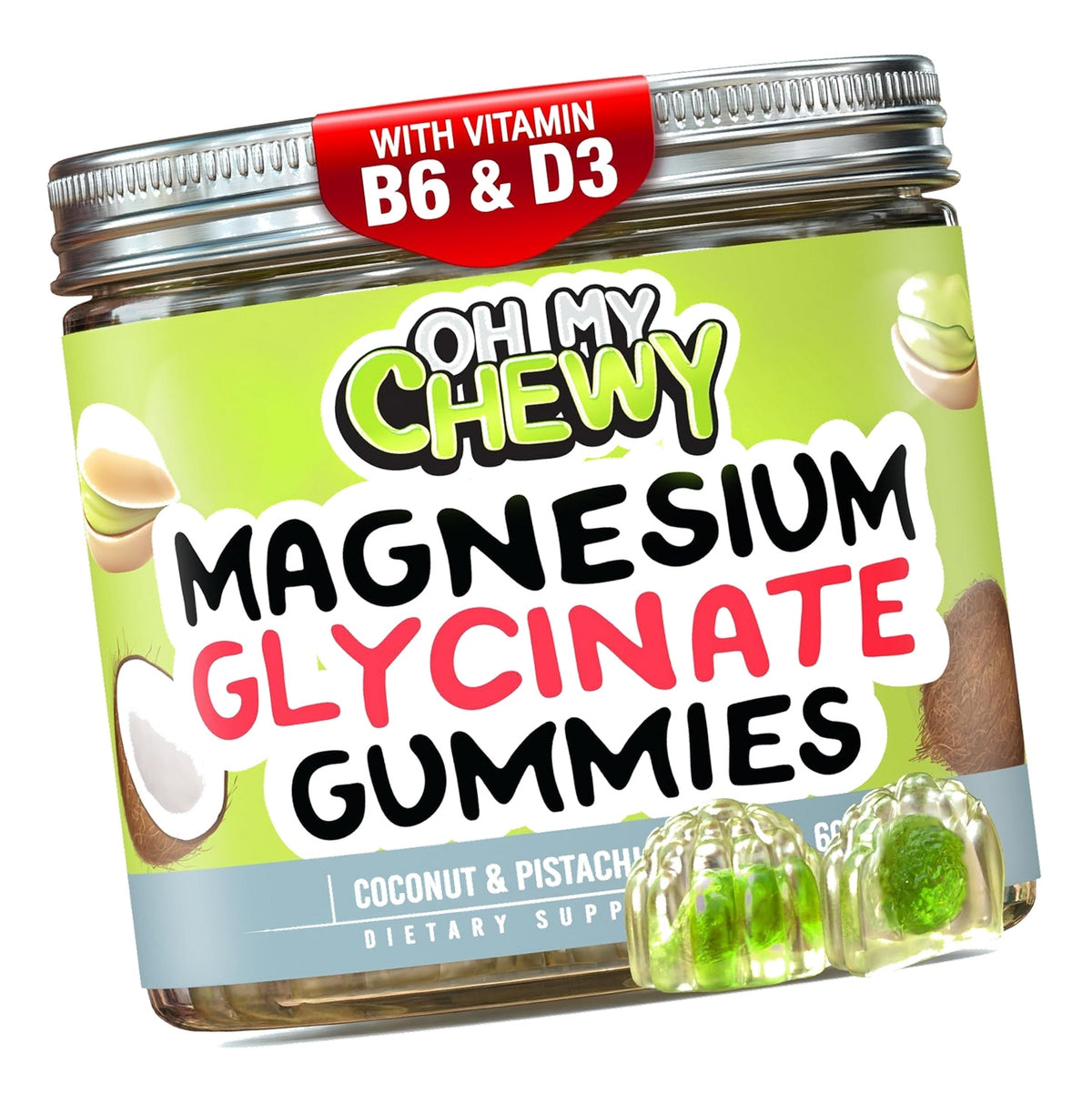 Magnesium Glycinate Gummies Supplement - Support for Sleep, Calm, Relax