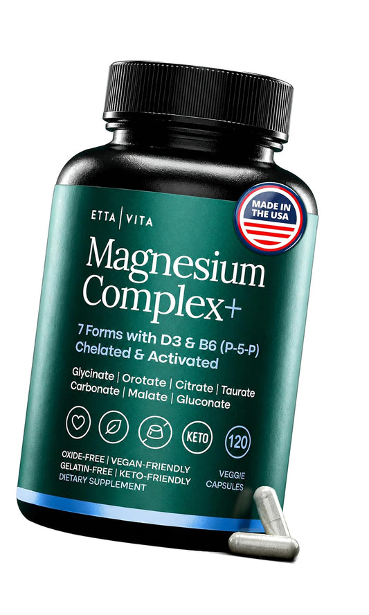 Magnesium Complex for Women & Men 500mg (7-in-1) with VIT D3 & B6-120 Ct