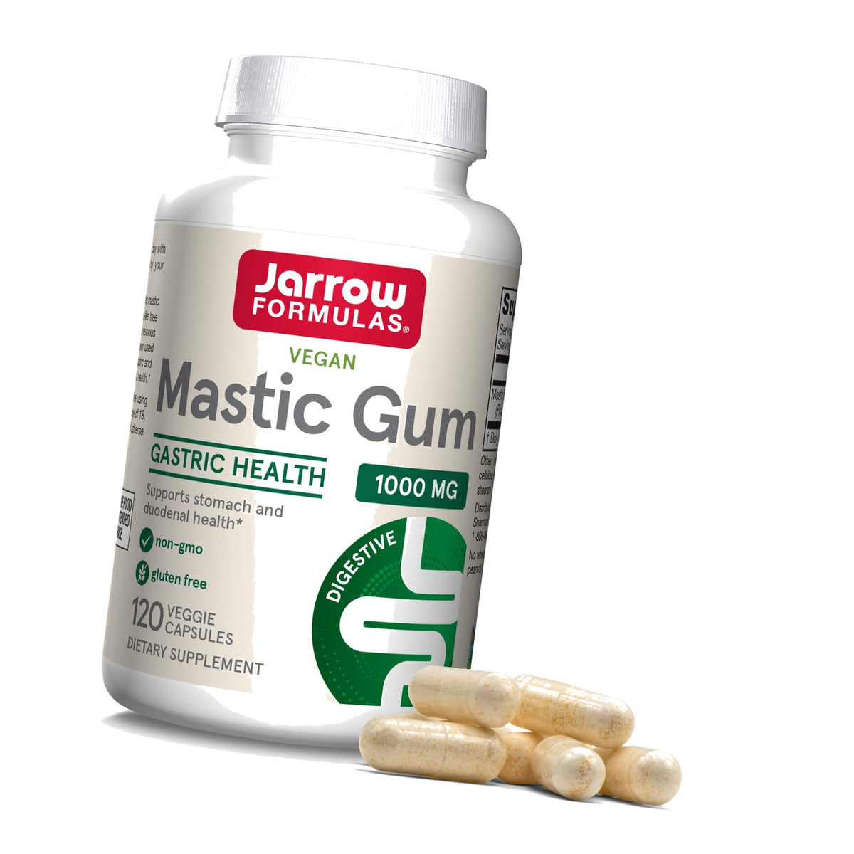 Jarrow Mastic Gum 1000mg, Supporting Stomach & Duodenal Health,120 Capsules