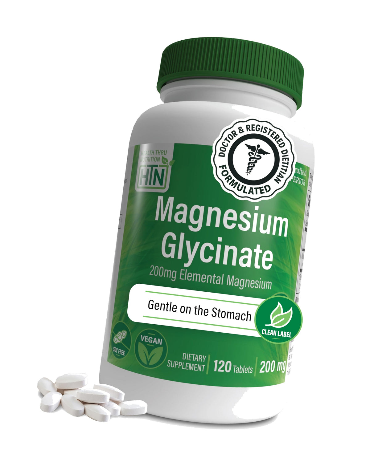 Magnesium Glycinate 200mg Elemental (from 1,540mg Chelated Bisglycinate)