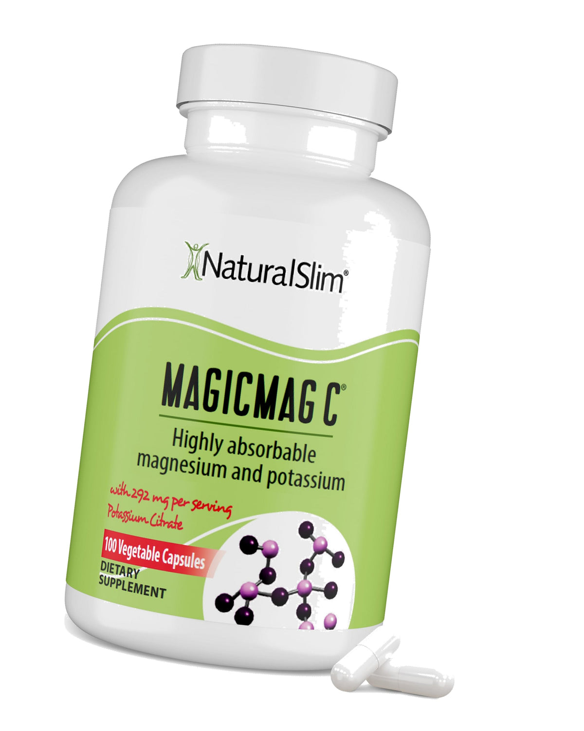 NaturalSlim MagicMag C Magnesium Citrate Capsules, 100 Count