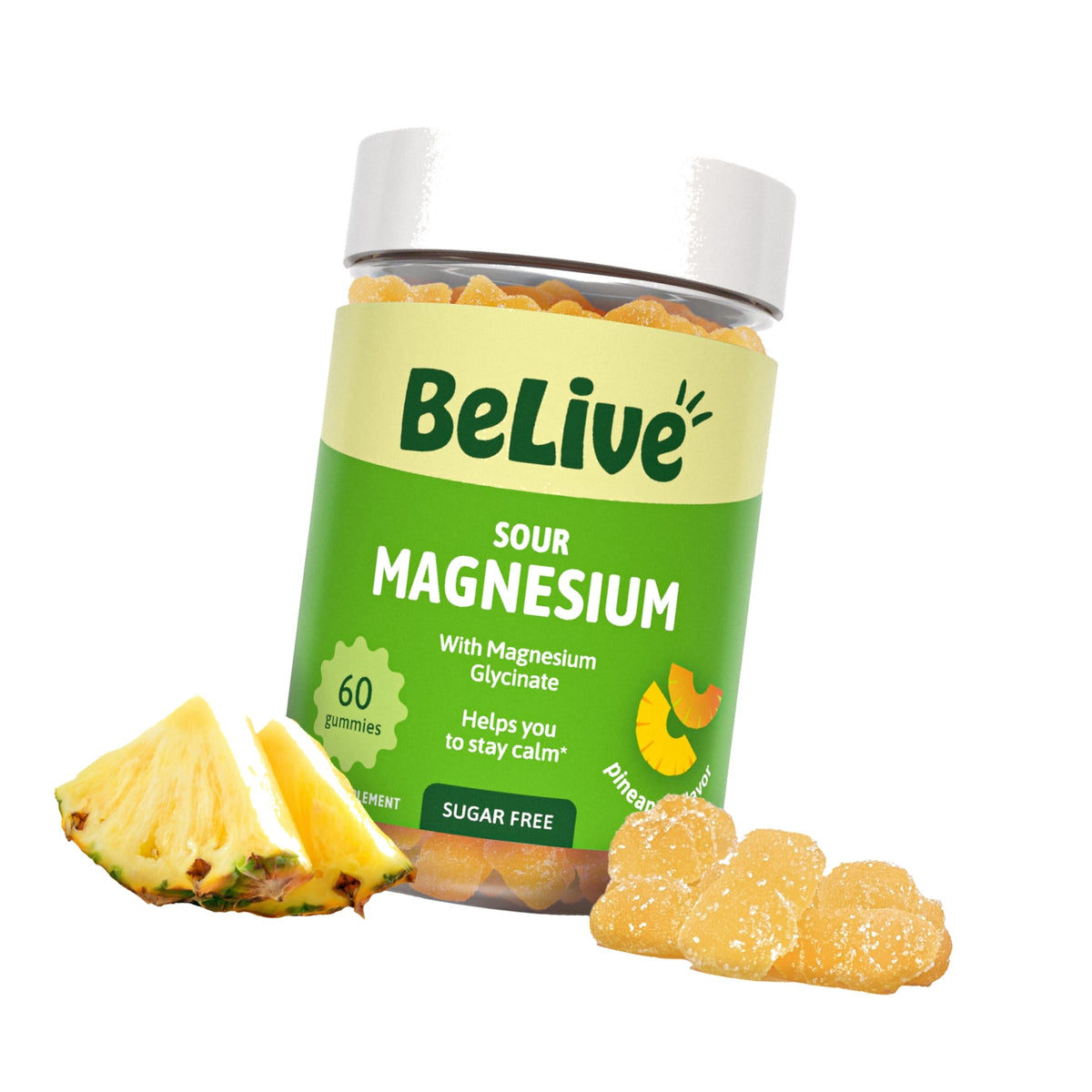 BeLive Magnesium Glycinate Gummies for Sleep Support, Zero Sugar, 60 Count
