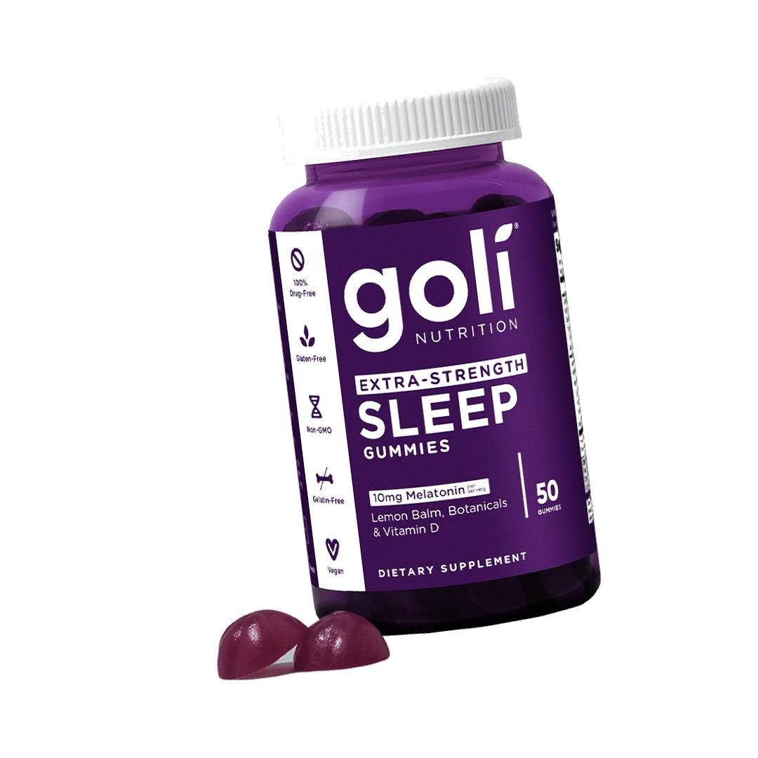 Goli Nutritional Supplement, Extra Strength Sleep Gummy 10mg Melatonin - 1 Pack 50 Count - Gluten-Free, Vegan, Non-GMO, and Gelatin-Free