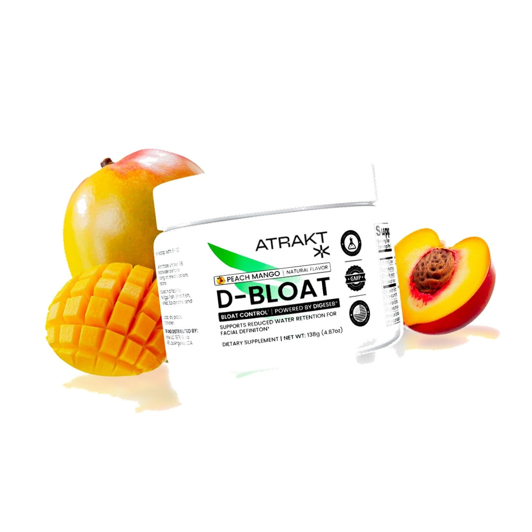 ATRAKT D-Bloat Debloat Powder with Dandelion Root, Peach Mango, 30 Servings