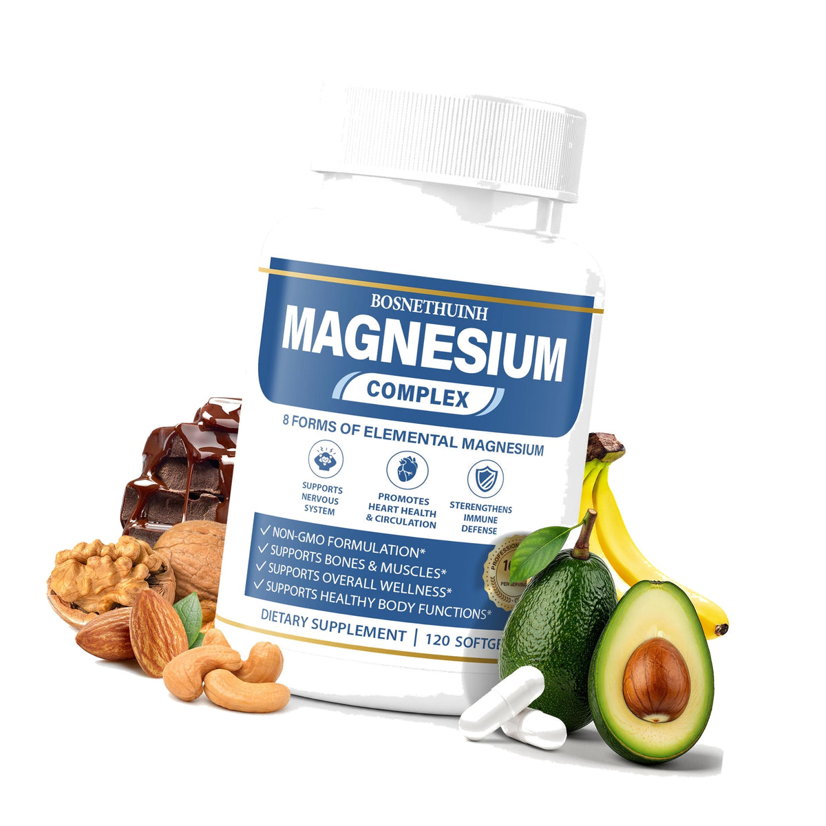 1000mg Magnesium Complex for Women & Men, 8-in-1 Magnesio Complex