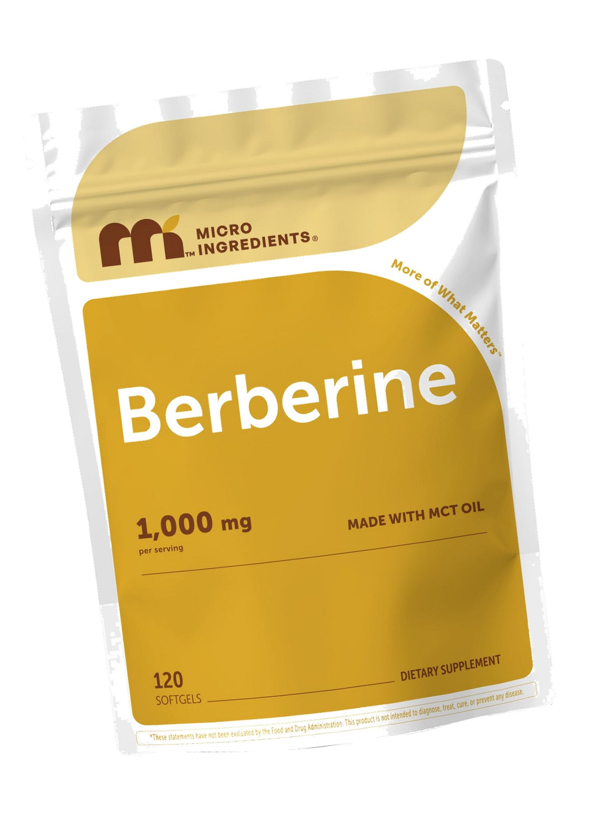 Micro Ingredients Berberine 1000mg with MCT Oil, 120 Softgels