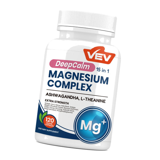 VEV DeepCalm 15-in-1 Magnesium Complex for Women & Men, 120 Caps