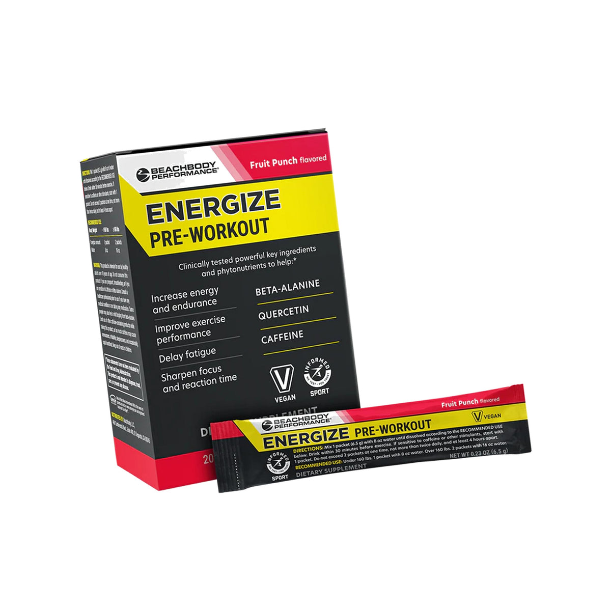 BODi Energize Pre Workout Powder - Fruit Punch, 20 Count