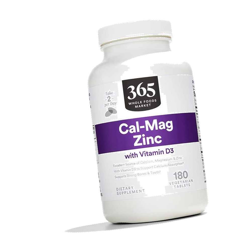 365 by Whole Foods Market, Cal-Mag-Zinc with Vitamin D3, Vegetarian, 180 Count