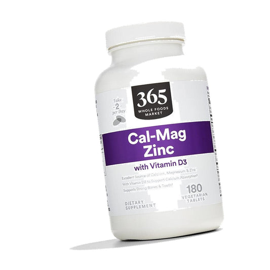 365 by Whole Foods Market, Cal-Mag-Zinc with Vitamin D3, Vegetarian, 180 Count