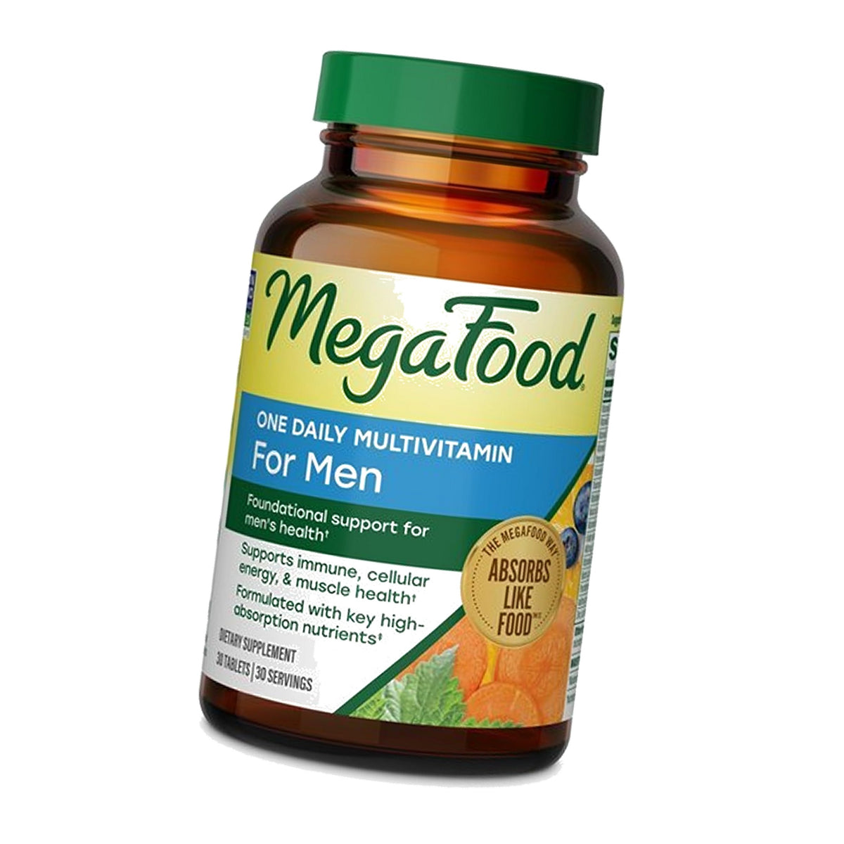 MegaFood One Daily Multivitamin for Men with 21 Nutrients, 30 Tablets