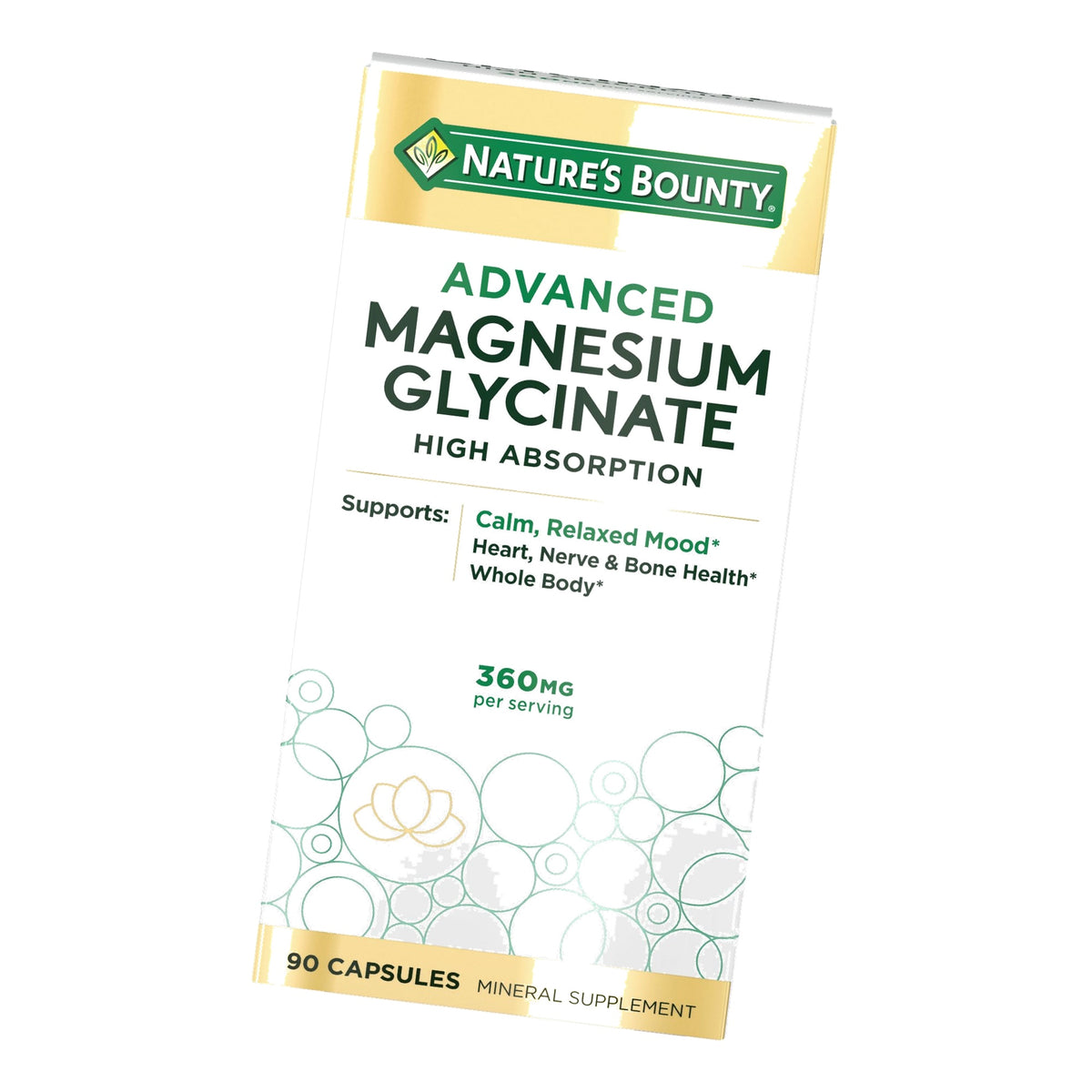 Nature's Bounty Calm Magnesium Glycinate Supplement, 90 Capsules