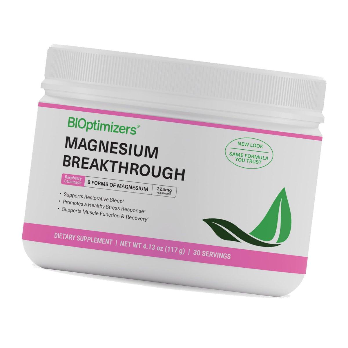 BIOptimizers Magnesium Drink, Raspberry Lemon, 30 Servings