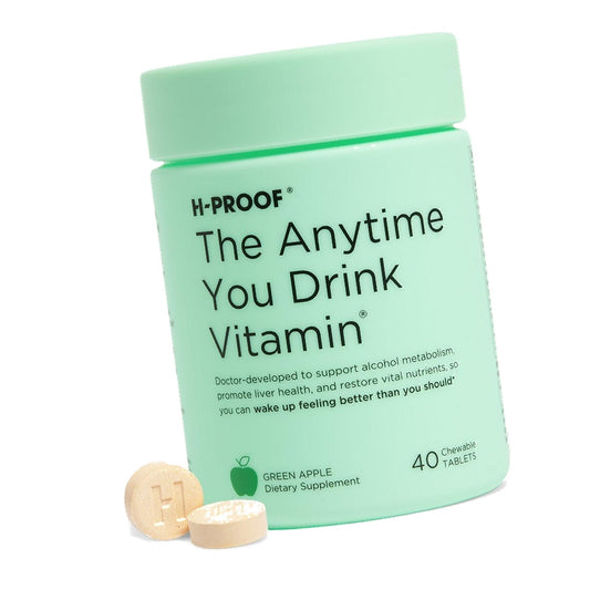 H-PROOF The Anytime You Drink Vitamin, Green Apple, 40 Chewable Tablets