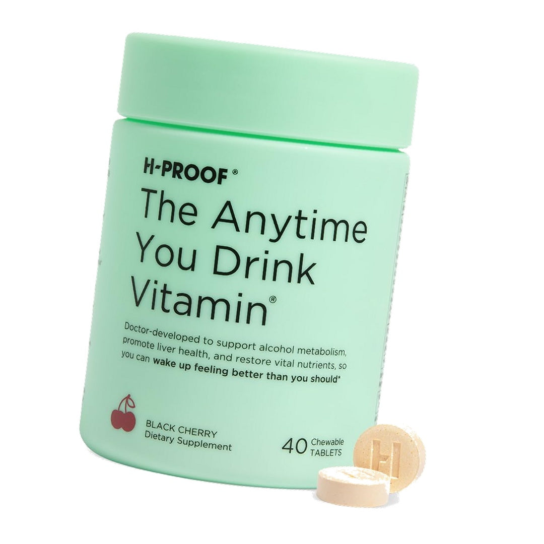 H-PROOF The Anytime You Drink Vitamin, Black Cherry, 40 Chewable Tablets