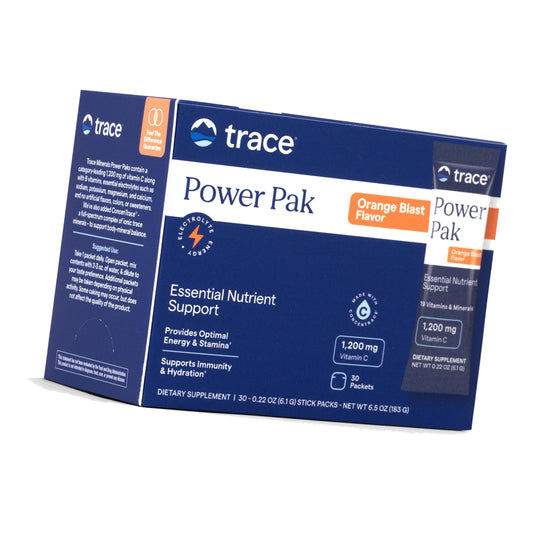 Trace Minerals Power Pak Electrolyte Powder Packets, Orange Blast, 30 Ct