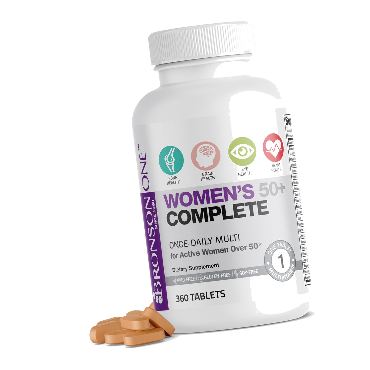 Bronson ONE Daily Women 50+ Complete Multivitamin Multimineral, 360 Tablets