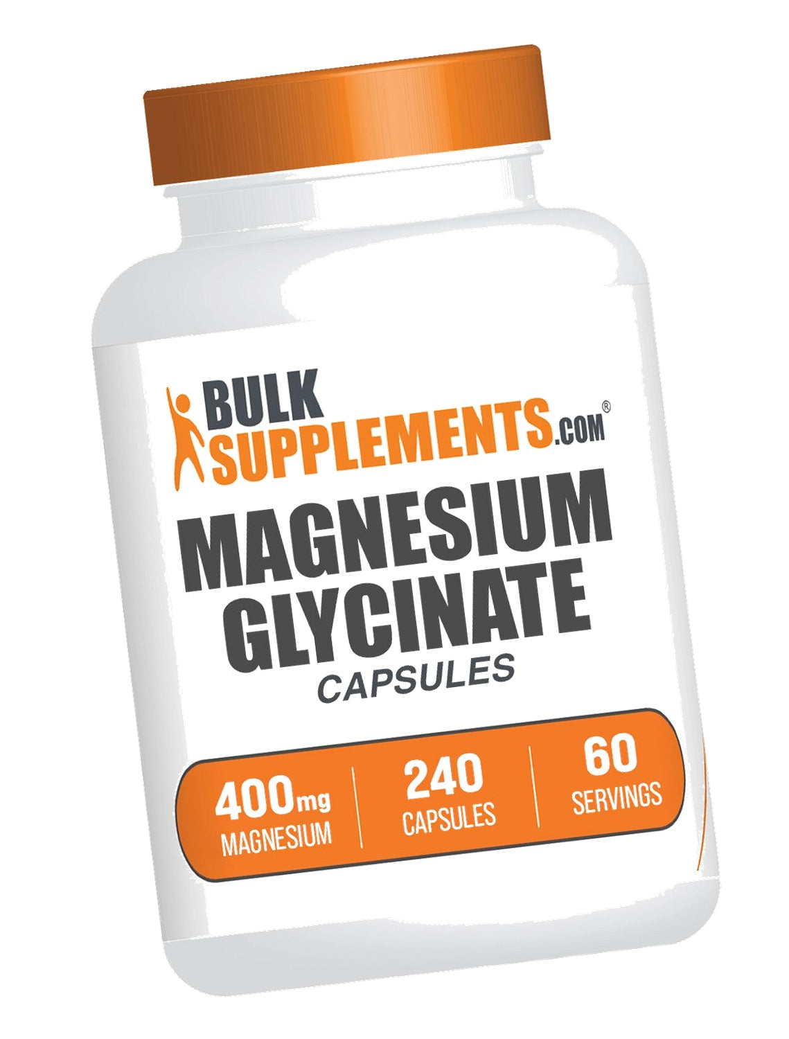 BulkSupplements.com Magnesium Glycinate Capsules - Magnesium Supplement, Highly Absorbed Form - Gluten Free, 4 Capsules per Serving (400mg), 240 Count (Pack of 1)