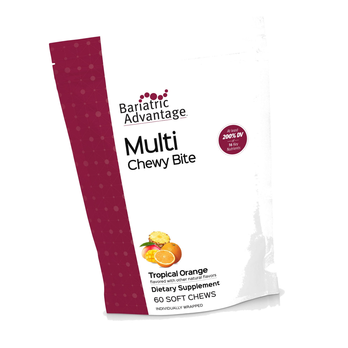 Bariatric Advantage Multi Chewy Bite, Tropical Orange, 60 Count