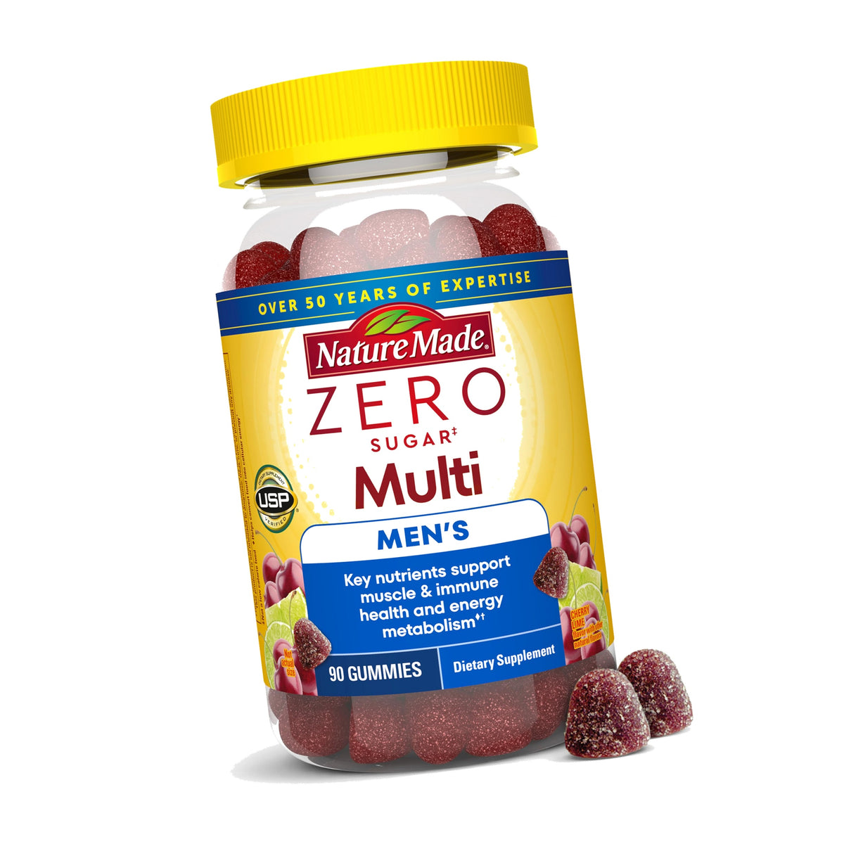 Nature Made Zero Sugar Multivitamin Men's Gummies, 90 Sugar Free Gummies