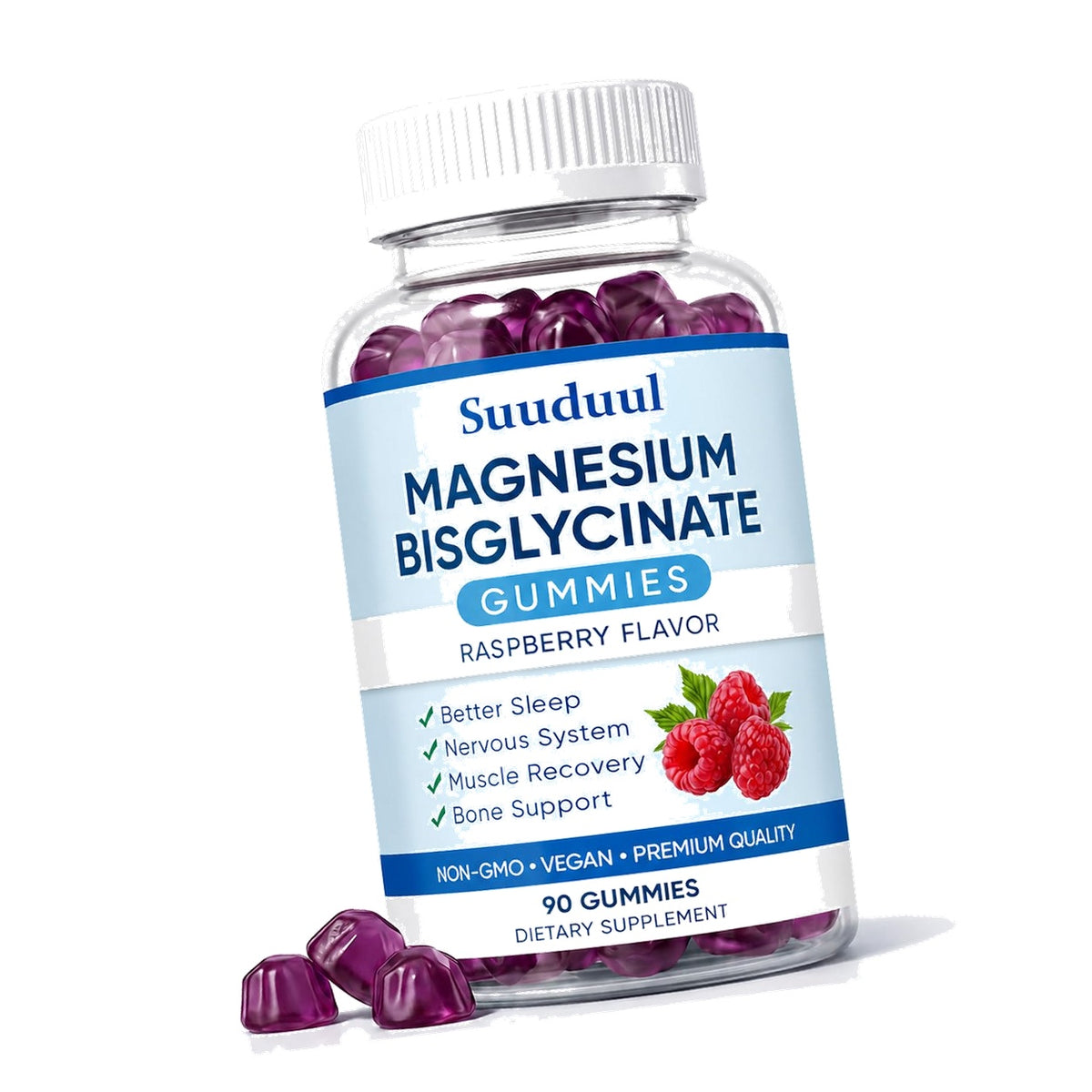 Magnesium Bisglycinate Gummies, 400mg High Absorption Supplement, 90 Count