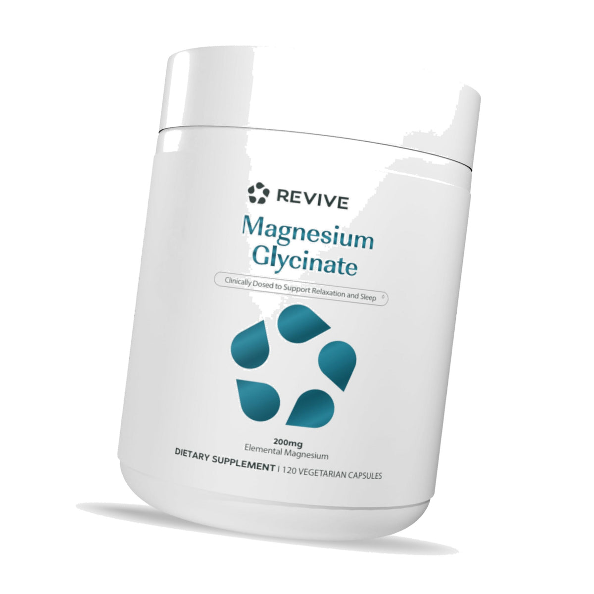 Revive MD Pure Magnesium Glycinate 200mg, 120 Vegeterian Capsules, 60 Serve
