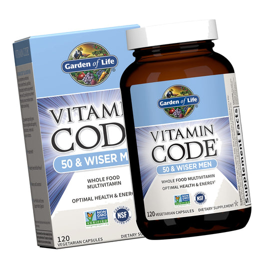 Garden of Life Vitamin Code Men 50 & Wiser Multivitamin, 120 Capsules