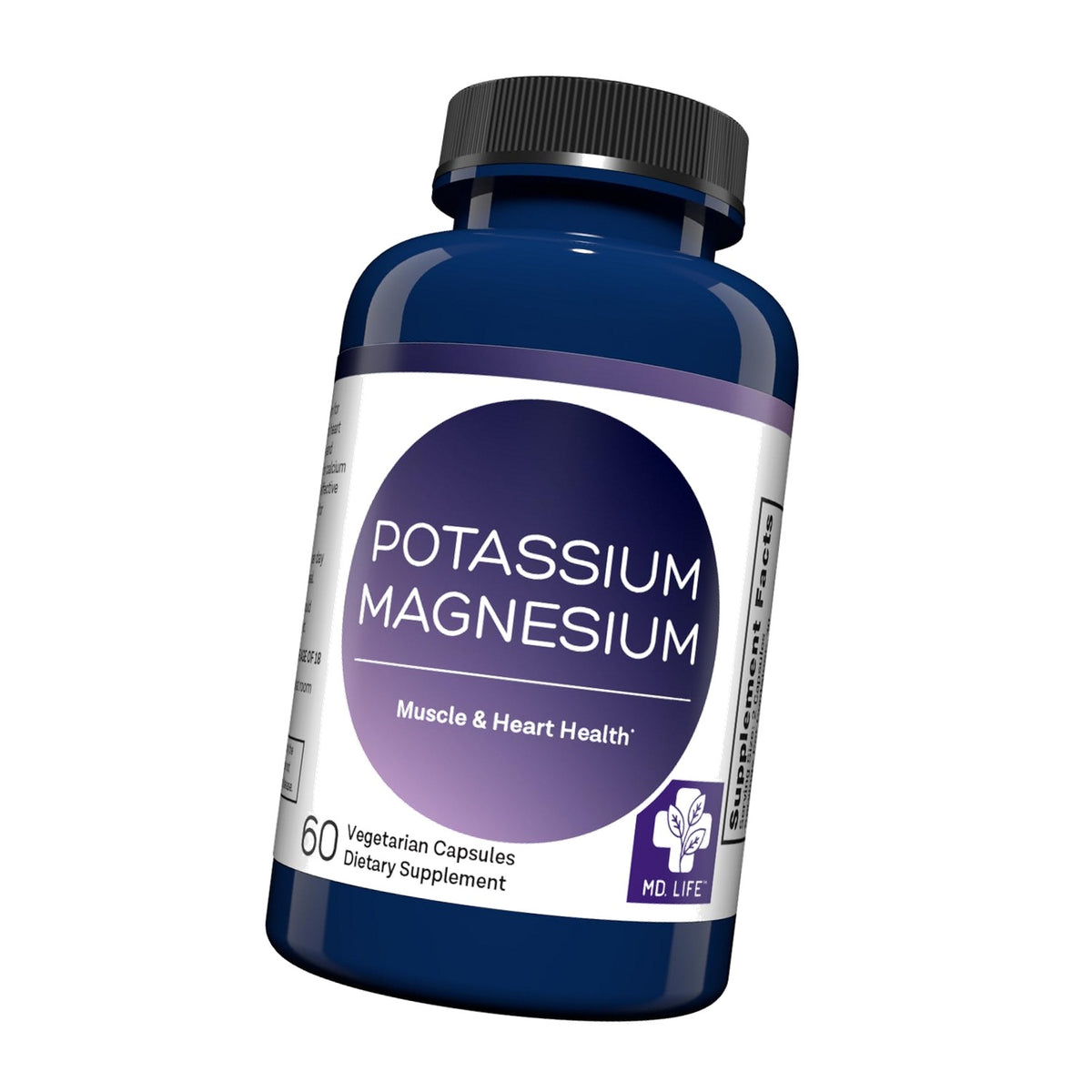 MD. Life Potassium Magnesium Supplement, High Absorption, 60 Capsules