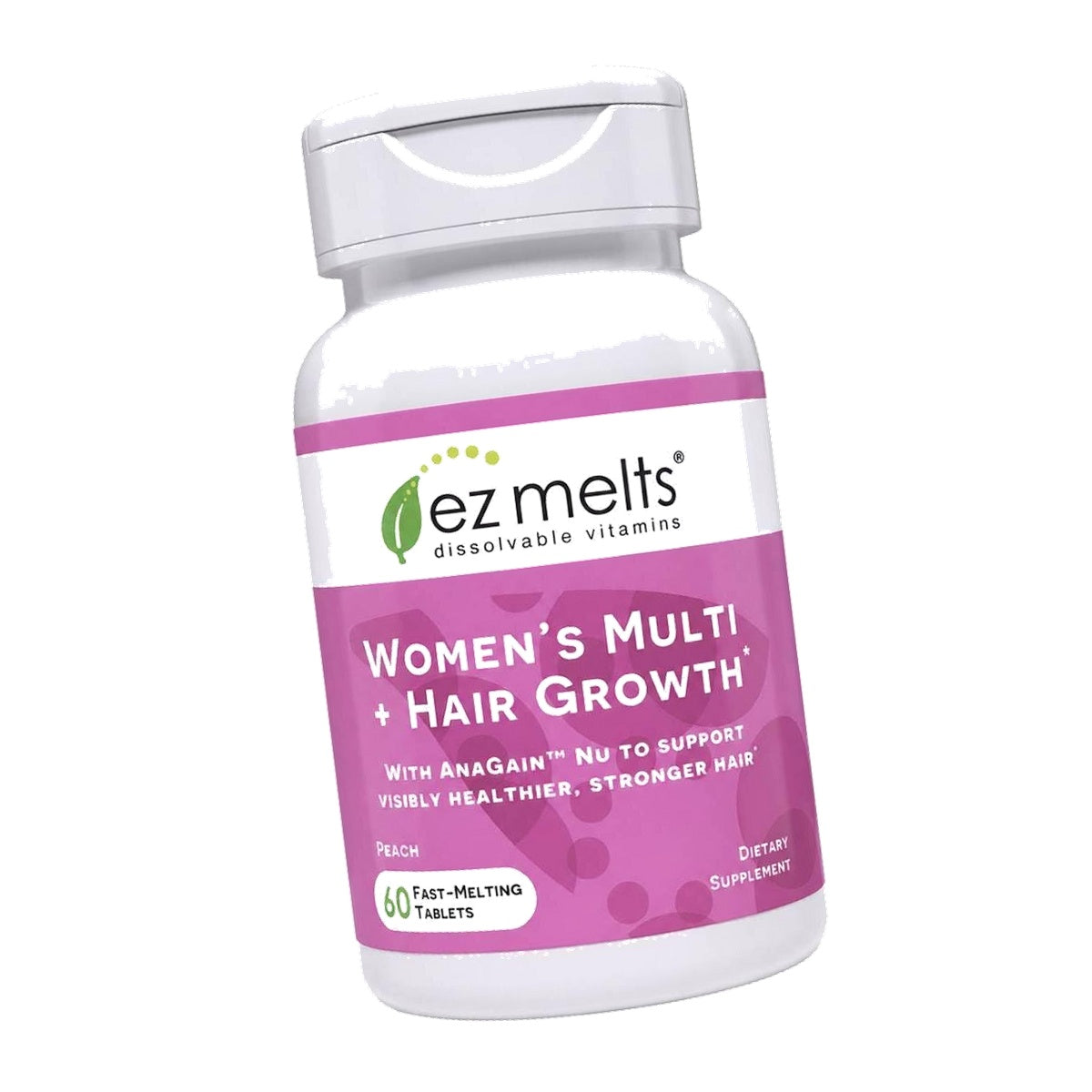 EZ Melts Dissolvable Women's Multi & Hair Growth, 60 Tablets, Peach