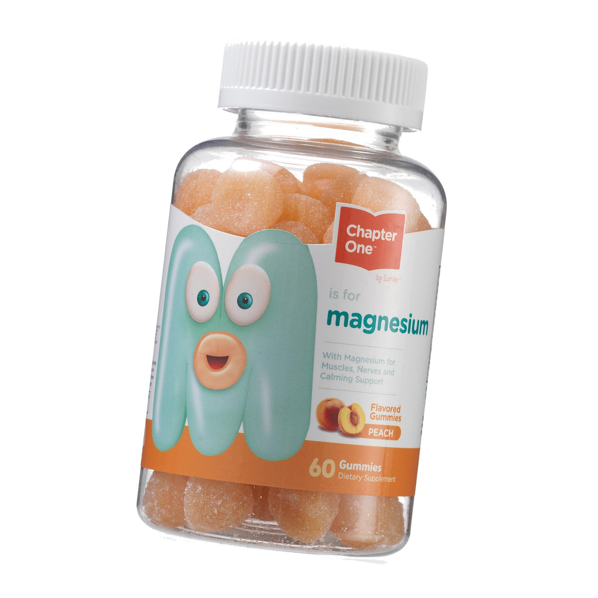 Chapter One Magnesium Gummies, Great Tasting Magnesium for Kids, for Women and Men, Certified Kosher (Peach)