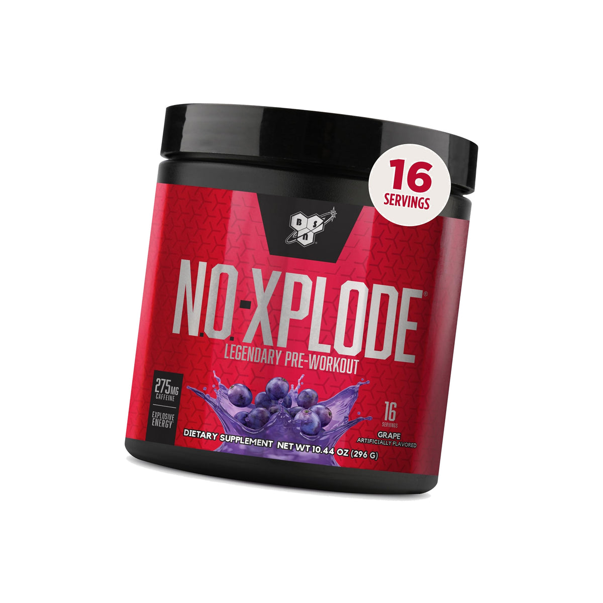 BSN N.O.-XPLODE Pre Workout Powder with Creatine, Grape, 16 Servings