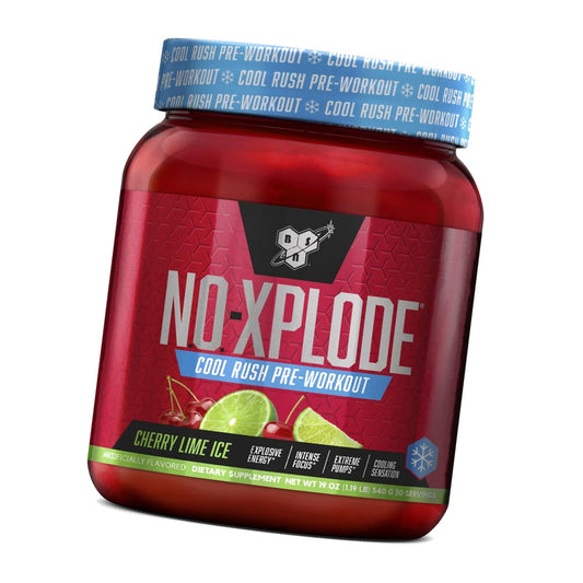 BSN N.O.-Xplode Cool Rush Pre Workout, Cherry Lime Ice, 30 Servings