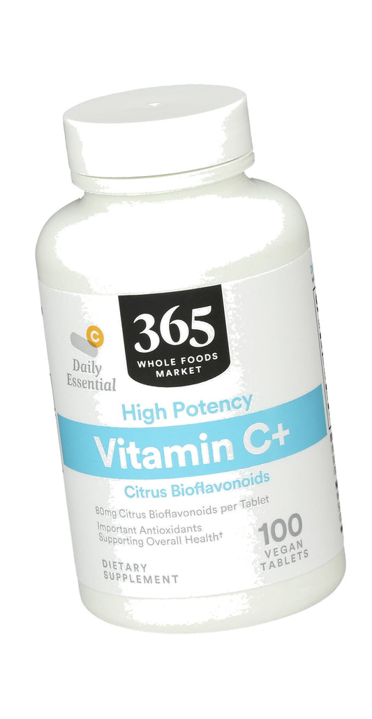 365 by Whole Foods Market, High Potency Vitamin C+, 80mg Citrus Bioflavonoids, Vegan, 100 Tablets