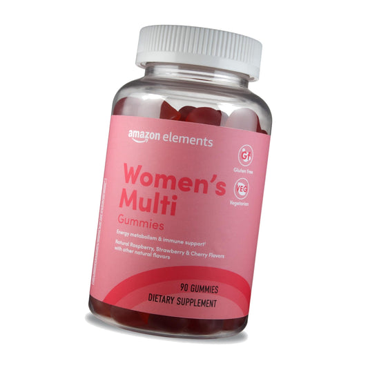 Amazon Elements - Adult Women’s Organic Multivitamins, 90 Gummies (30 servings), Vegetarian, Gluten Free (Previously Revly)