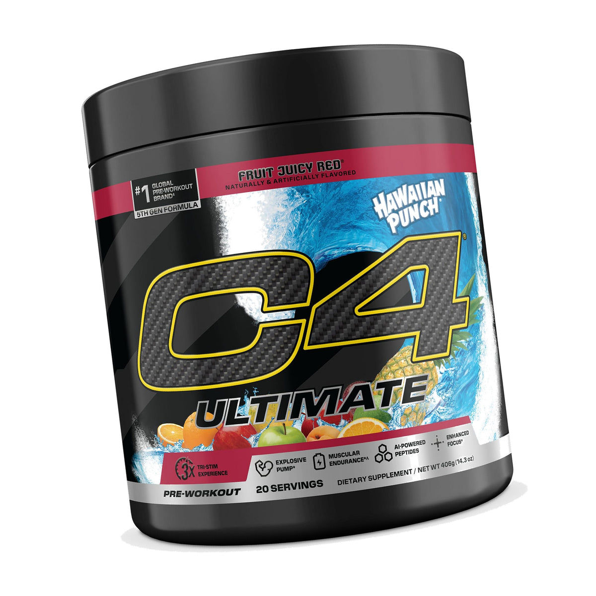C4 Ultimate Pre-Workout with Zero Sugar, Hawaiian Punch, 20 Servings